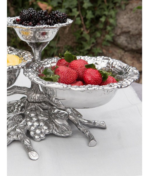 Designs Aluminum Grape Tiered 3-Bowls