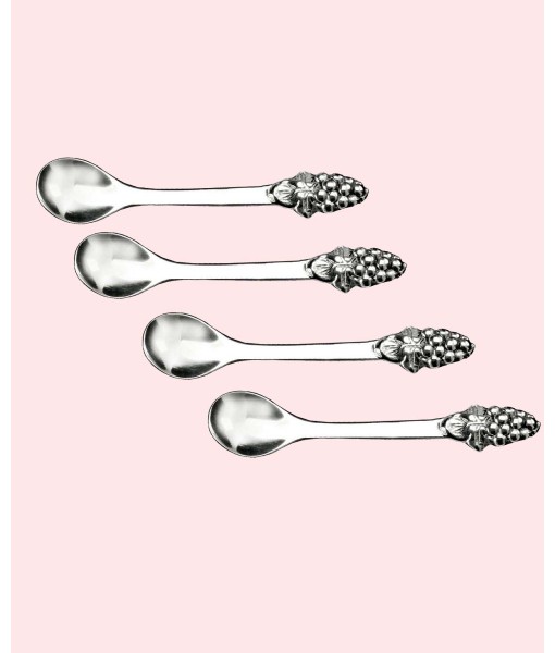 Designs Set of 4 Spoons Aluminum Grape Pattern