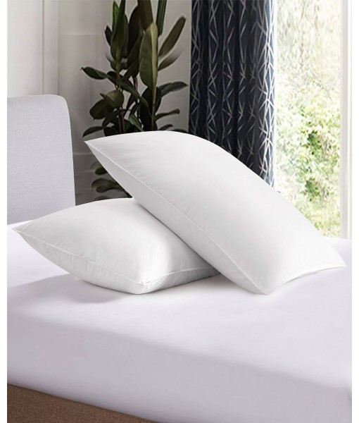 Hotel Collection 100% Cotton Medium Support Feather and Down 2-Pack Pillows  Standard