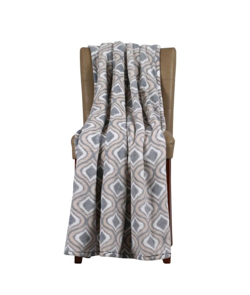 Ultra Soft Velvet Plush Throw Blanket  Ogee Print Pattern