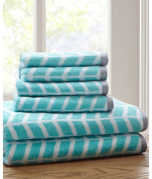 Intelligent Design Nadia Jacquard Cotton 6-Pc. Bath Towel Set